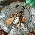 Ethnic Flower Feather Tassel Rings For Women Vintage Antique