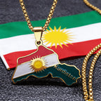 Kurdistan Region Map Necklace