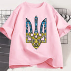 Ukraine Emblem Printed T-shirt O-Neck