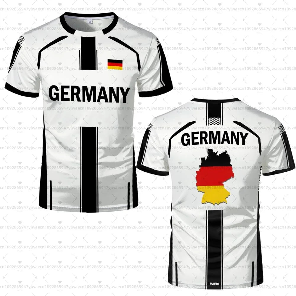 Germany Football Jersey Flag Print T-shirt