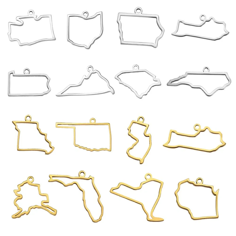 My Shape United States Map Pendent for Bracelet Necklace
