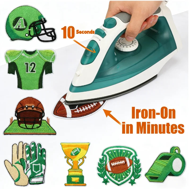 10/12PCS  Wholesale Embroidery Patches Rugby for Clothing