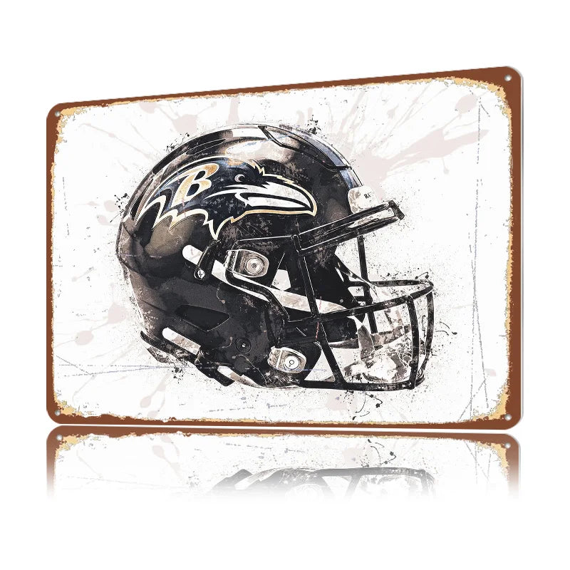 Baltimore Ravens Helmet 3D Printed Texture Poster