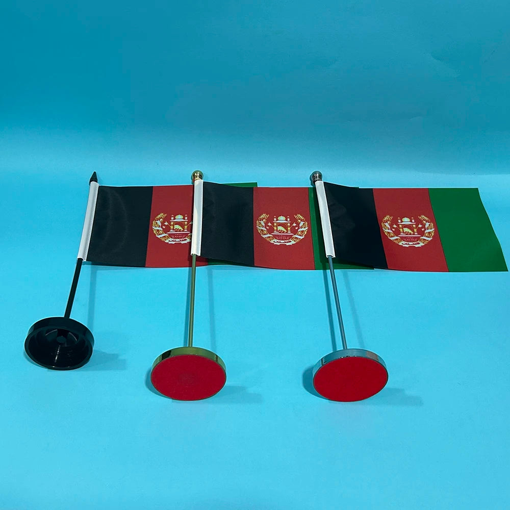 علم مكتب سكاي فلاغ، علم أفغانستان 14×21 سم، علم طاولة، لافتة أفغانستان الوطنية، زينة مكتب، أعلام