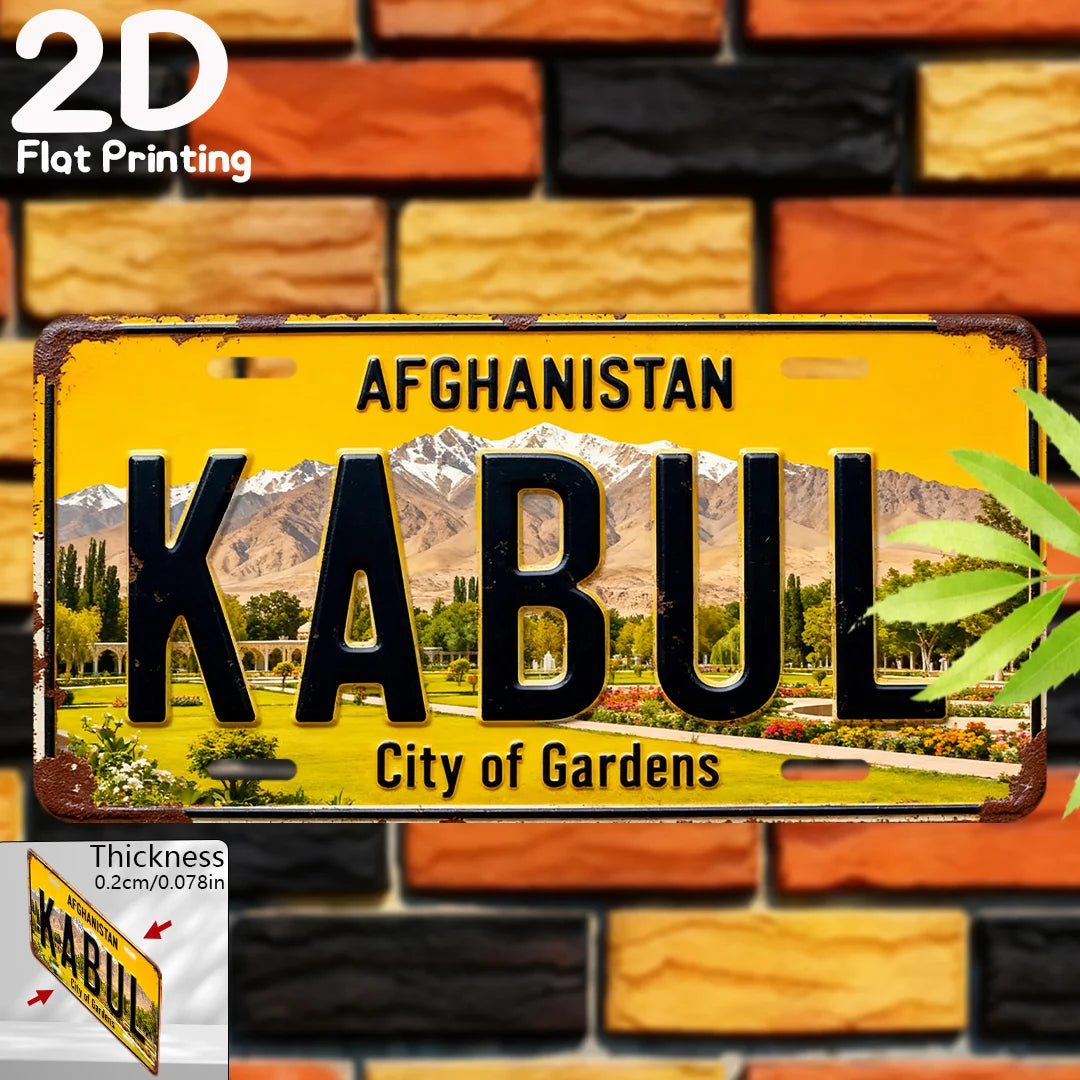 1pc 2D Flat Print Afghanistan Vintage Garden Wall Sign