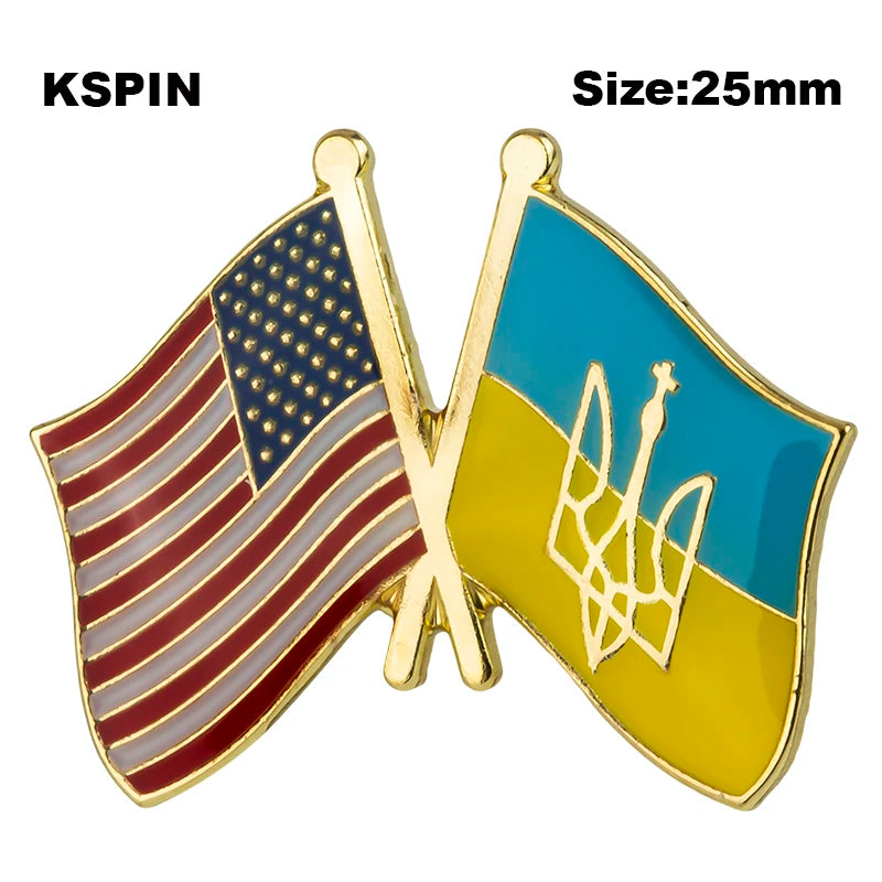 Ukraine Flag Badge with Other Countries