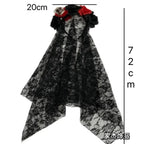 1PCS Black Veil Rose Flower Headband Day of The Dead Party