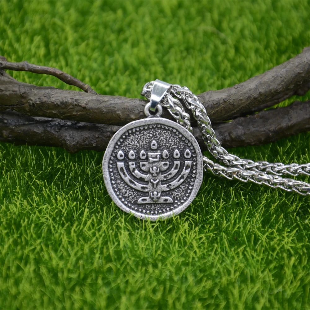 Nostalgia Judaica Menorah Pendant Jewish Jewelry Necklace