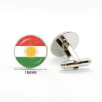 Kurdistan Flag Glass Pendant Keychain Jewelry Charm Bag Souvenir Key Ring