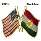 10pcs a lot KURDISTAN Flag Laple Pin Badge