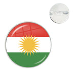 Kurdistan Flag Glass Pendant Keychain Jewelry Charm Bag Souvenir Key Ring