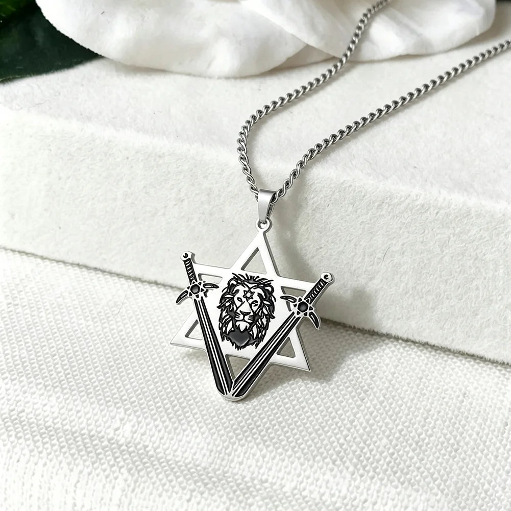 Lion Head Star Necklace