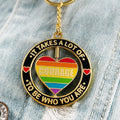Courage Rotating Keychain Rainbow