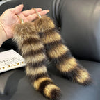 American raccoon tail keychain