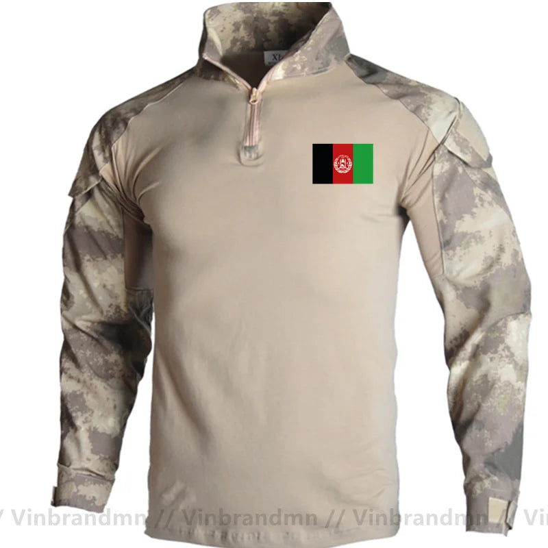 Afghan Flag Design Men's Long Sleeve Combat Uniform