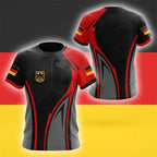 Men's German flag pattern short-sleeved shirt