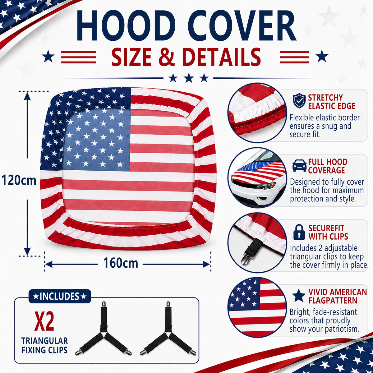 USA Car Hood Cover
