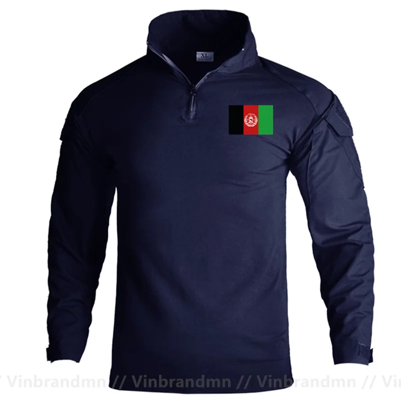 Afghan Flag Design Men's Long Sleeve Combat Uniform