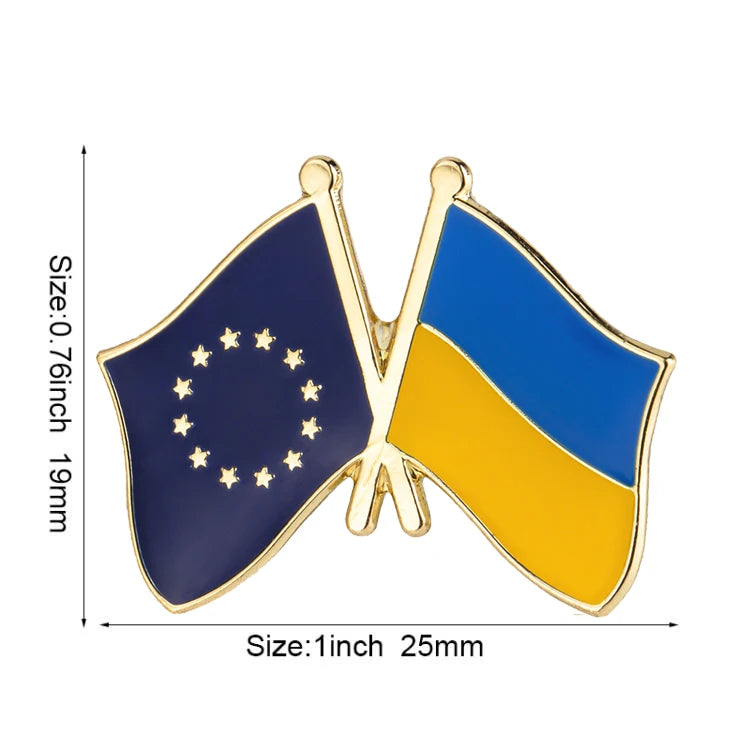 Ukraine Flag Badge with Other Countries