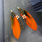 Tassel Dangling Earrings Leather Beads